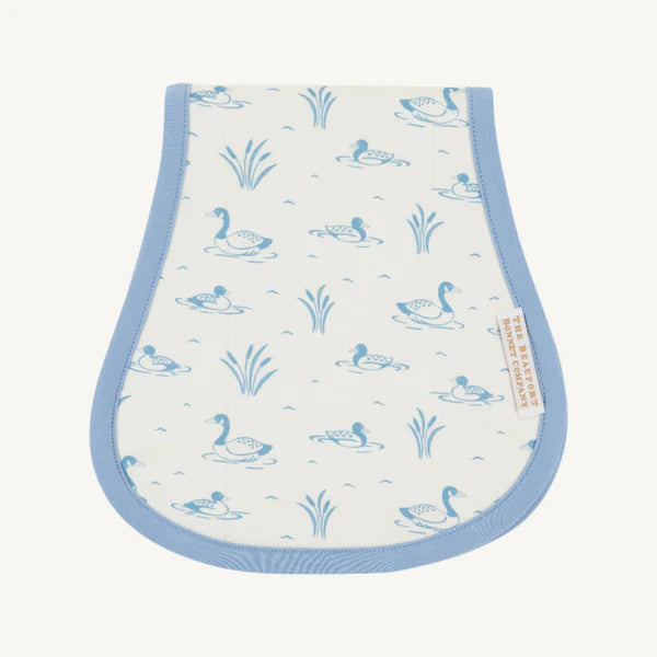 Oopsie Daisy Burp Cloth Quack Quack Honk (Palmetto Pearl) with Barrington Blue