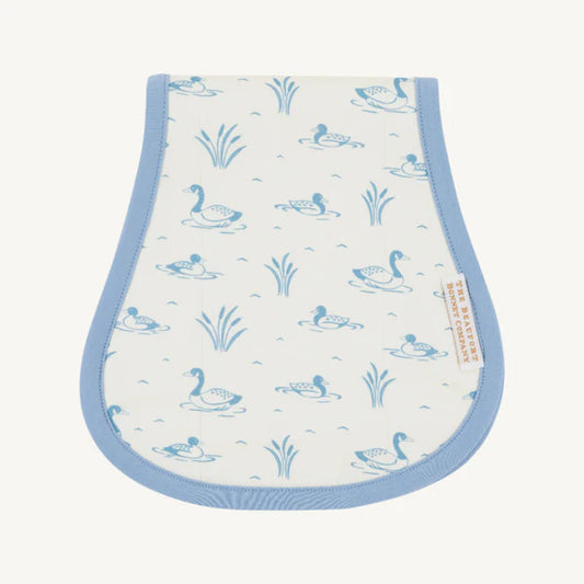 Oopsie Daisy Burp Cloth Quack Quack Honk (Palmetto Pearl) with Barrington Blue