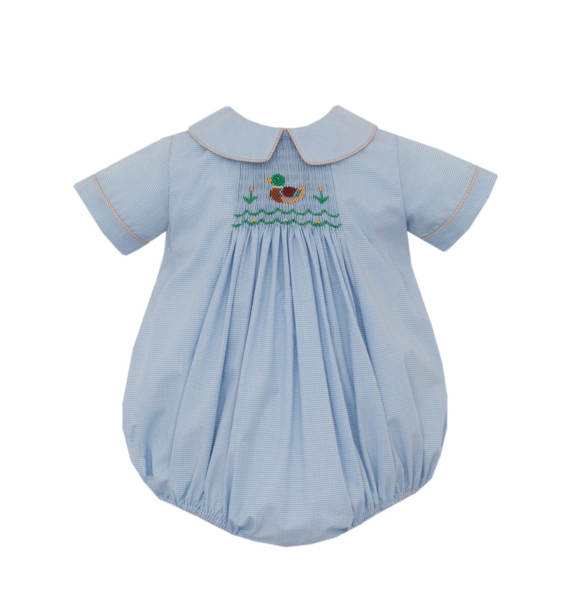 Mallard Duck Light Blue Microcheck Bubble