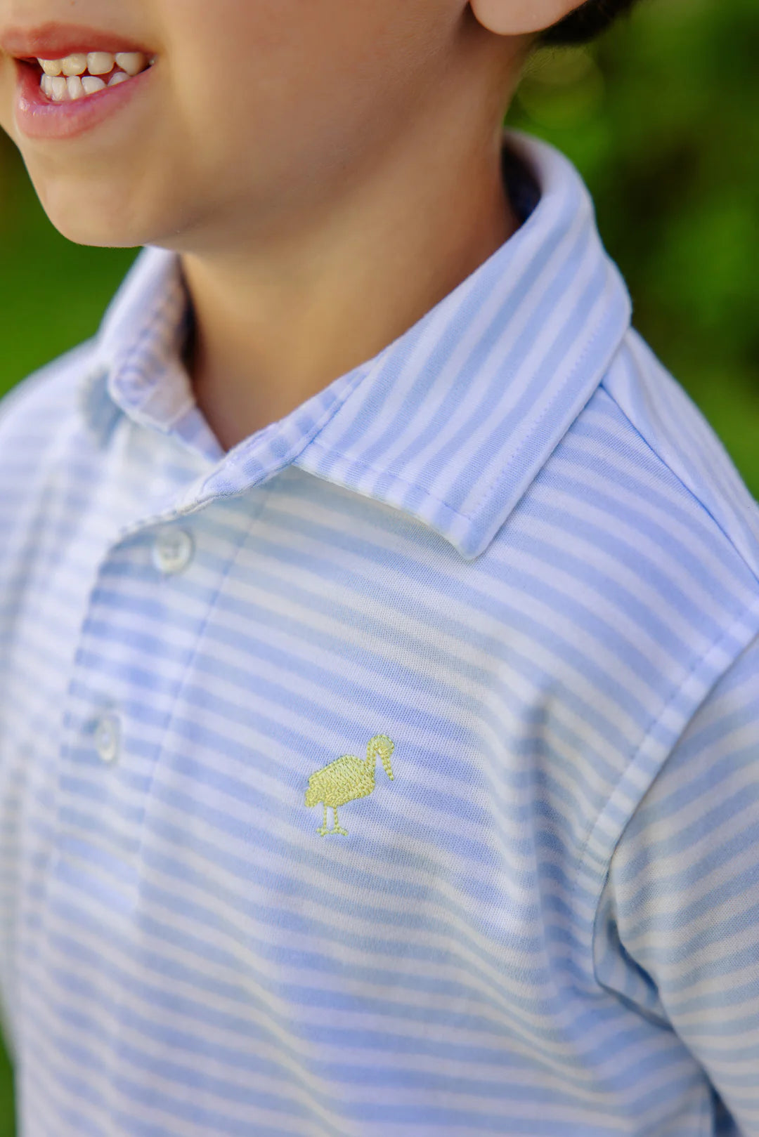 Prim & Proper Polo Buckhead Blue Stripe/Seaside Sunny Yellow