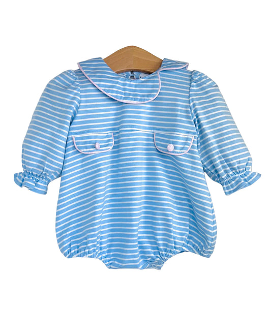 L/S Pocket Bubble, Blue Stripe