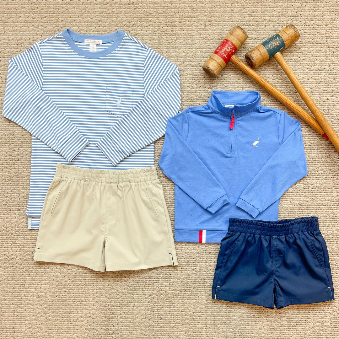Prepletic™ Sheffield Shorts Nantucket Navy with Saratoga Stone Stork