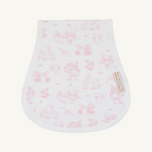Oopsie Daisy Burp Cloth - Sir Proper’s Sweet Arrival (Hamptons Hot Pink)