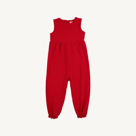 Sleeveless Rebecca Romper Richmond Red with Palmetto Pearl