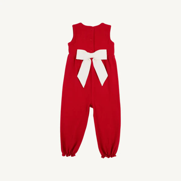 Sleeveless Rebecca Romper Richmond Red with Palmetto Pearl