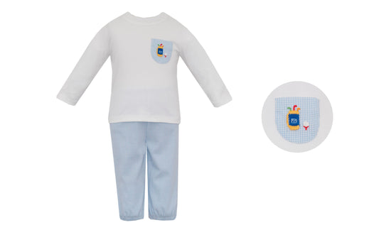 GOLF - Blue Check Boy's Pant Set L/S