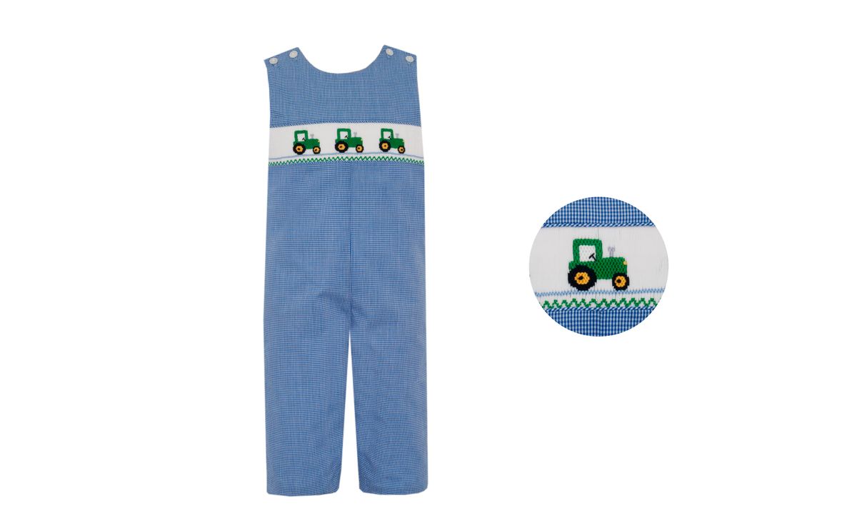 Tractor Royal Blue Gingham Microcheck Jon Jon