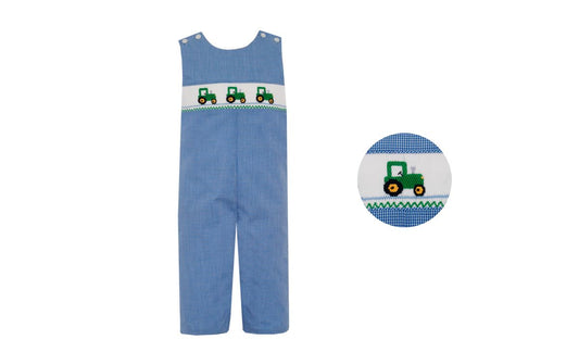 Tractor Royal Blue Gingham Microcheck Jon Jon