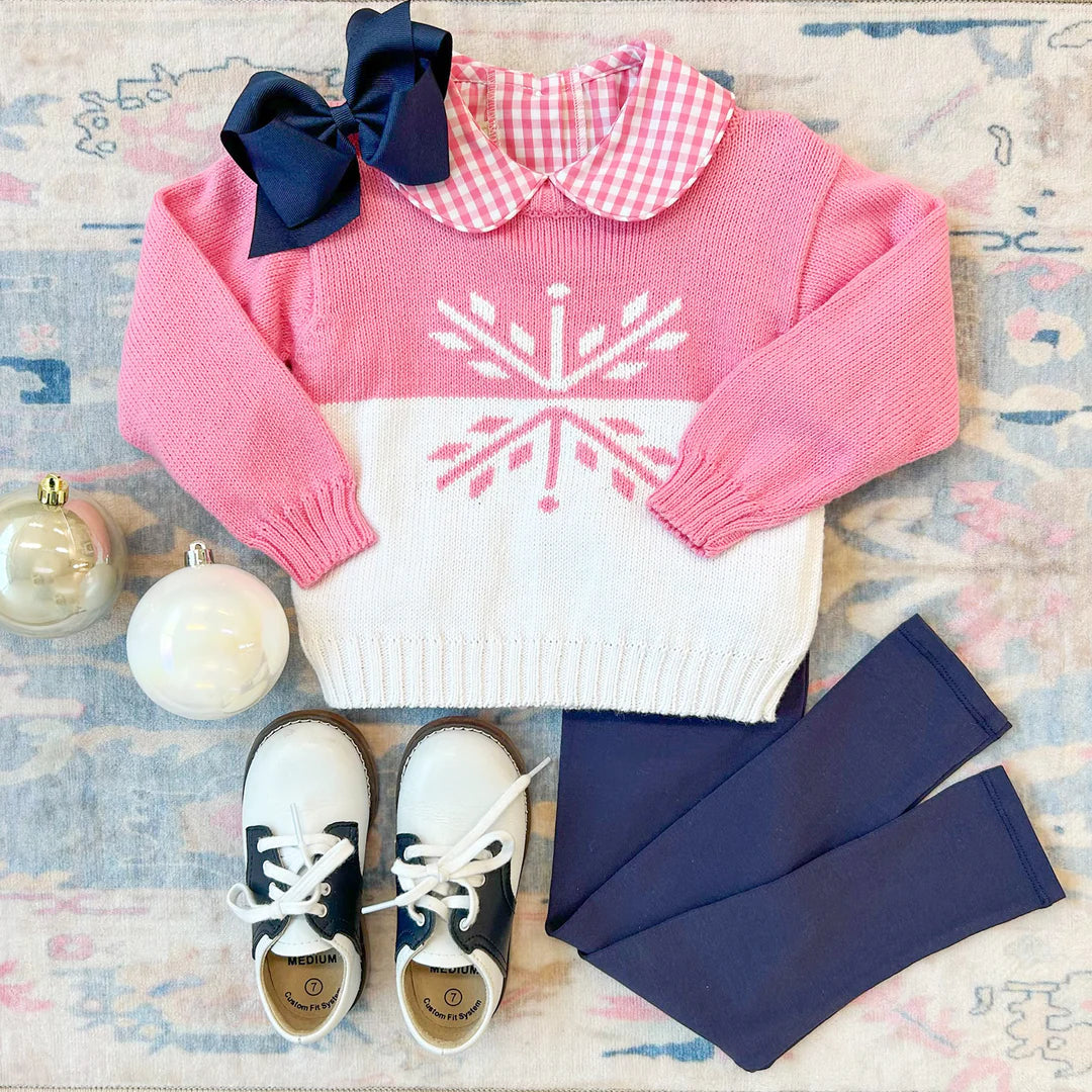 Isabelle's Intarsia Sweater
Hamptons Hot Pink With Worth Avenue White & Snowflake Intarsia