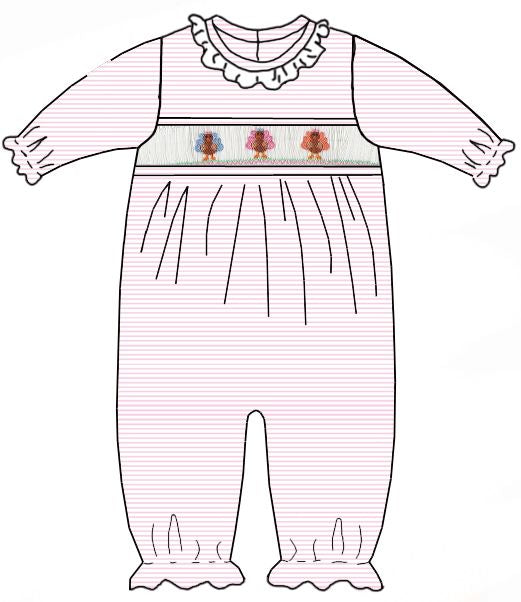 Turkey Girl Knit Stripe Romper