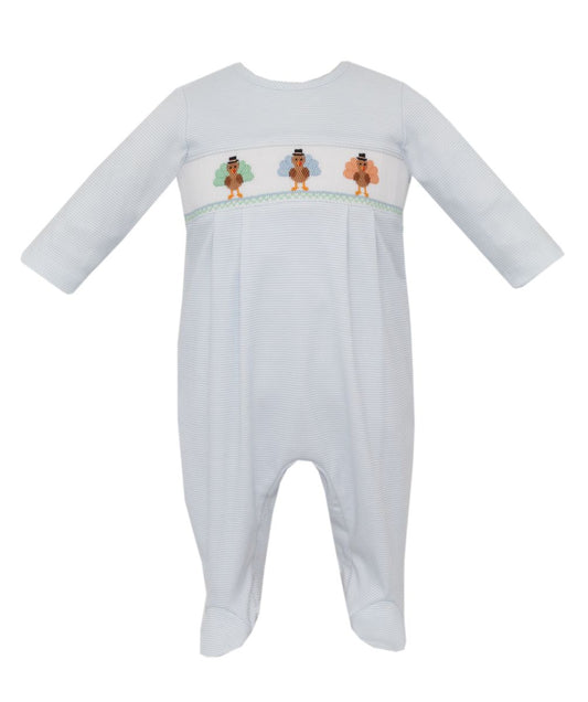 Turkey Boys Blue Knit Stripe Footie