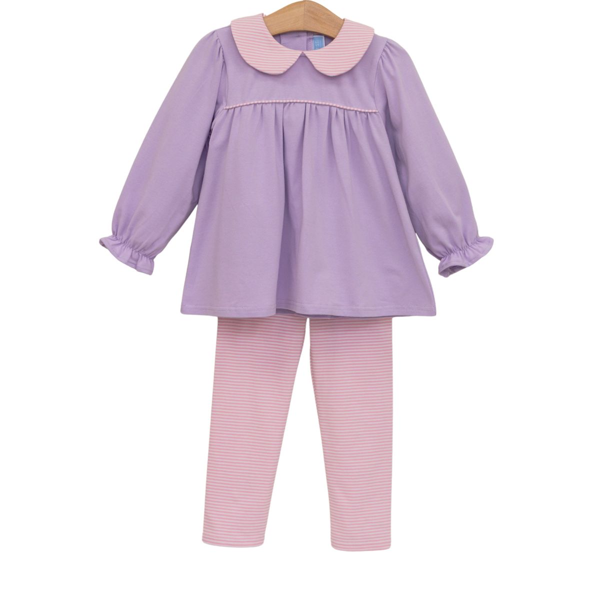Abigail Romper- Lavender/Light Pink Stripe