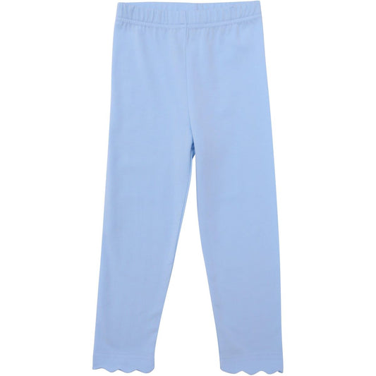 Scalloped Leggings- Light Blue