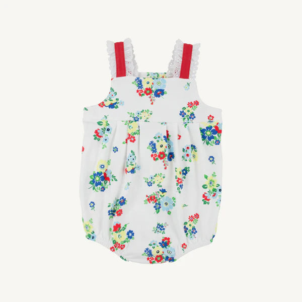 Branham Bubble Biltmore Blooms (Buckhead Blue) with Richmond Red and Worth Avenue White Eyelet