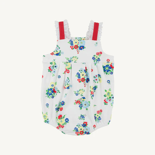 Branham Bubble Biltmore Blooms (Buckhead Blue) with Richmond Red and Worth Avenue White Eyelet