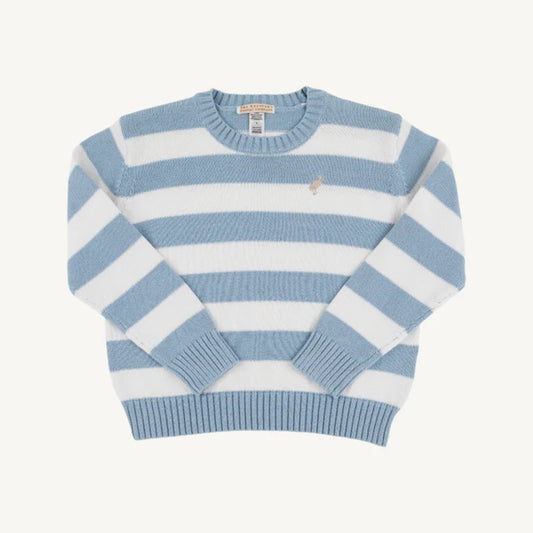Isaac's Intarsia Sweater Barrington Blue Stripe (Large)