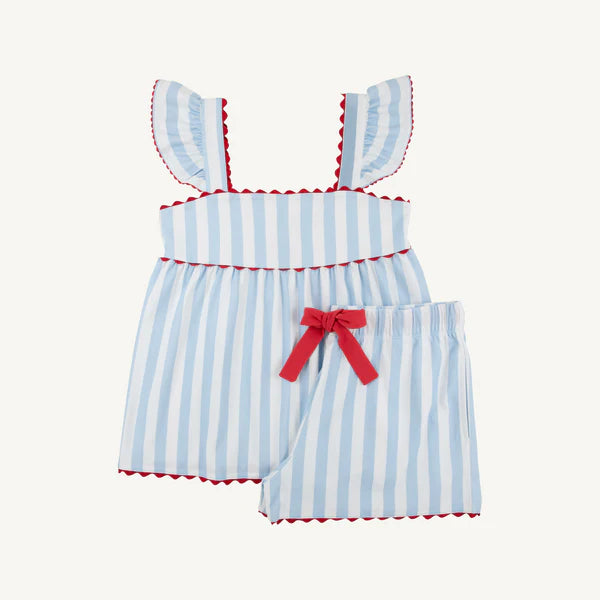 Rest & Rise Set Caicos Cabana Stripe (Beale Street Blue) with Richmond Red