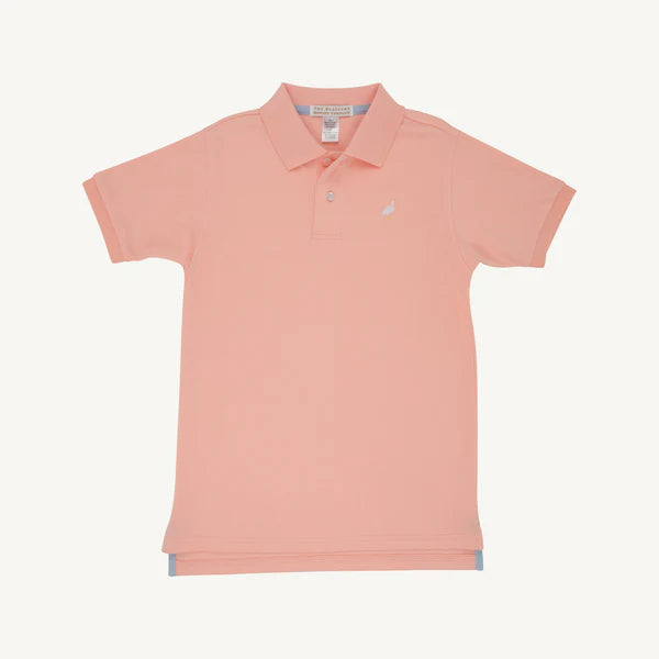 Prim & Proper Polo & Onesie Pompano Peach Multicolored Stork