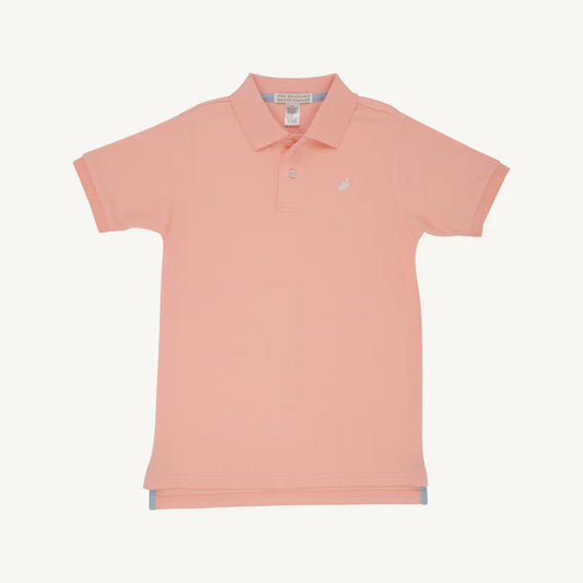 Prim & Proper Polo & Onesie Pompano Peach Multicolored Stork