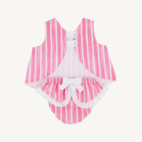 Mary Todd Tab Set Sea Wall Stripe (Winter Park Pink) with Worth Avenue White