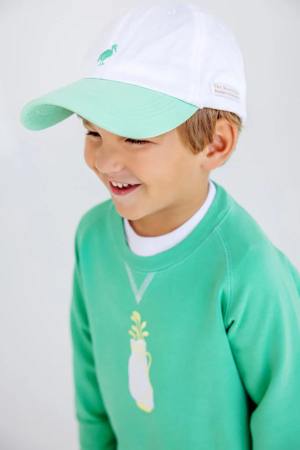 Covington Cap Cotton Twill Worth Ave White with Grace Bay Green