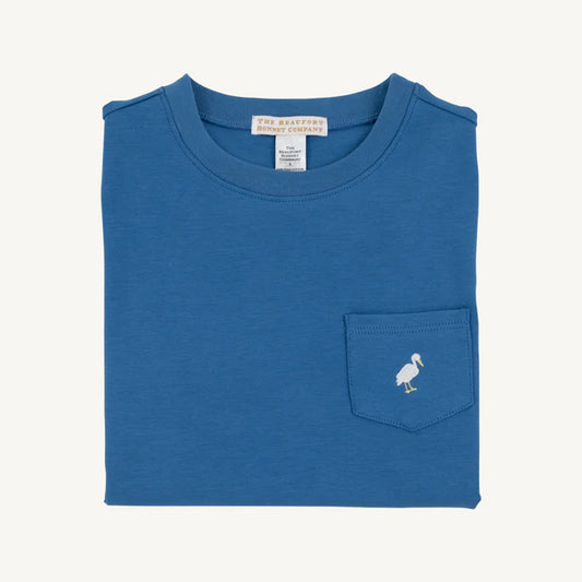 Carter Crewneck Wood Boat Blue with Multicolor Stork