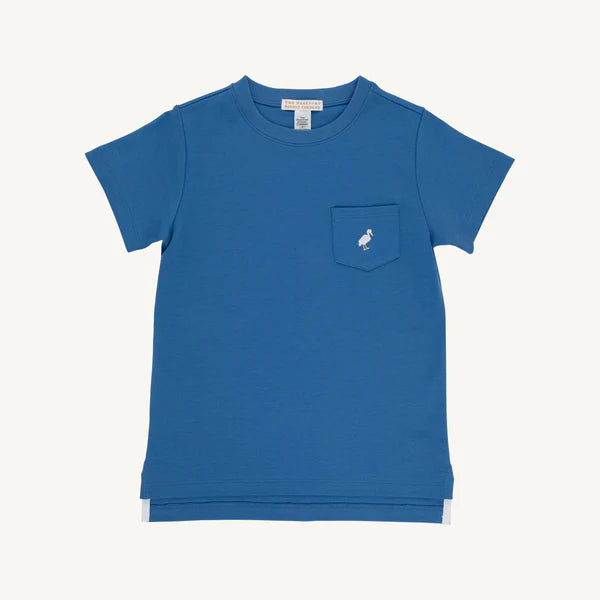 Carter Crewneck Wood Boat Blue with Multicolor Stork