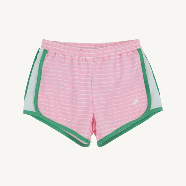 Prepletic™ Shimmy Shake Shorts Pier Party Pink Stripe with Gibson Island Green