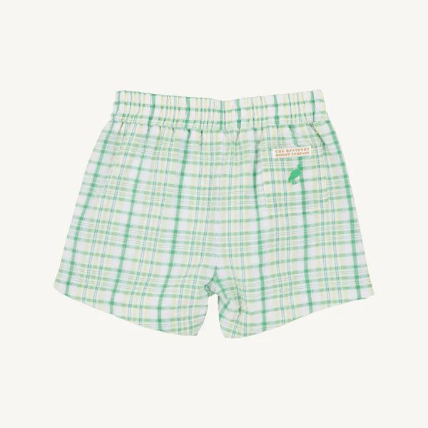 Sheffield Shorts Gibson Island Green & Lake Worth Yellow Sewanee Seersucker with Gibson Island Green Stork