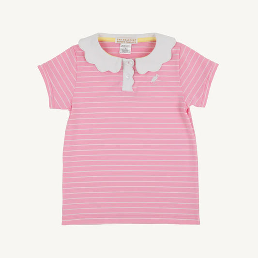 Prepletic™ Preppy Polo Pier Party Pink Stripe with Worth Avenue White