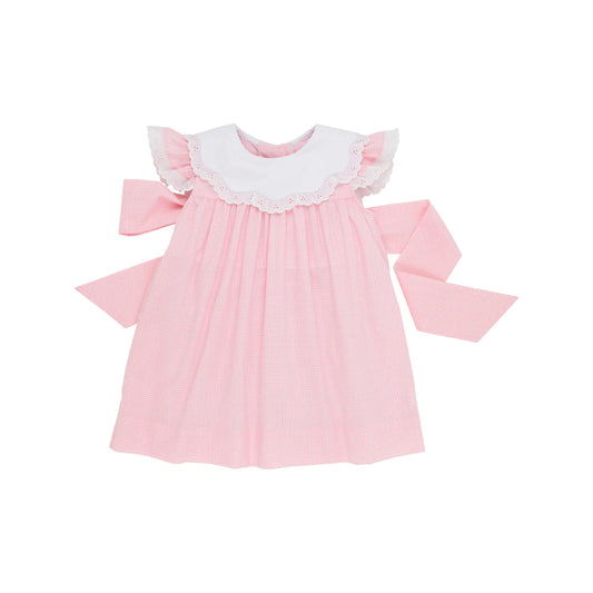 Franny Frock, Pier Party Pink Mini Gingham/Worth Avenue White