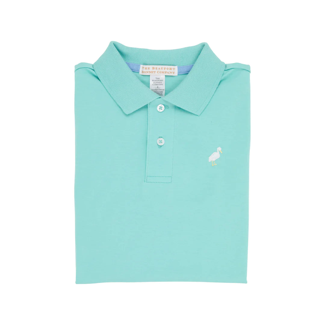 Prim & Proper Polo SS-Pima, Turks Teal/Multicolor