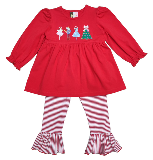 Nutcracker Appliqué Ruffle Pants Set