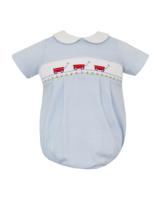 Blue Knit Stripe Boys Bubble-Wagons