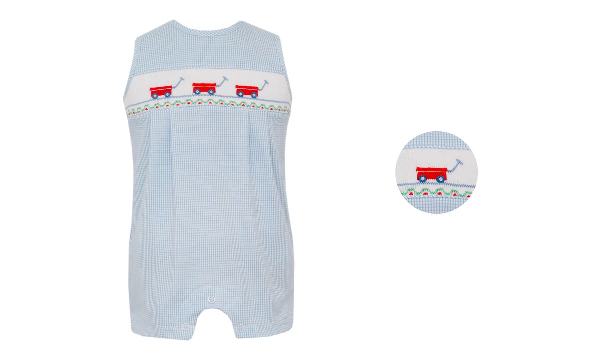 Blue Knit Stripe Boys Jon Jon-Wagons