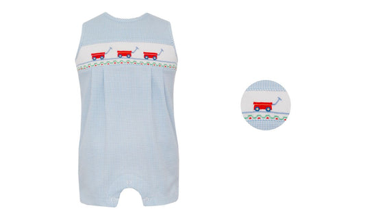 Blue Knit Stripe Boys Jon Jon-Wagons