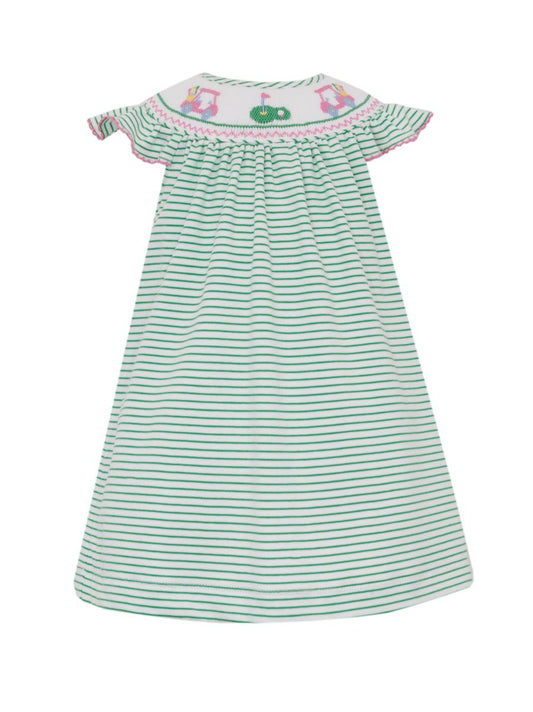 Girl’s Golf Green Stripe Angel Sleeve Bishop
