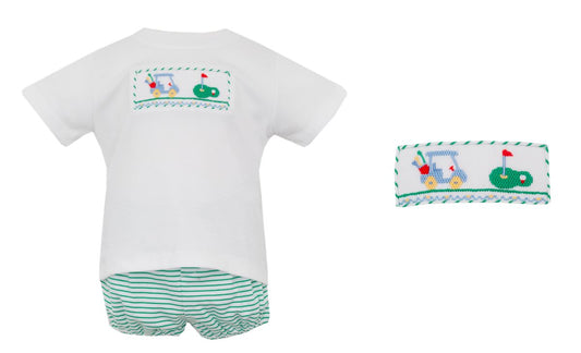 Boy’s Golf Green Stripe 2pc Set PREORDER