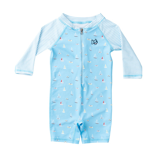 Lil Reef Baby Rashguard Swimsuit Boats in the Bay-Baltic Sea