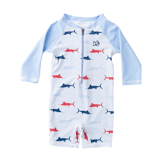 Lil Reef Baby Rashguard Swimsuit Fish-Windsurfer