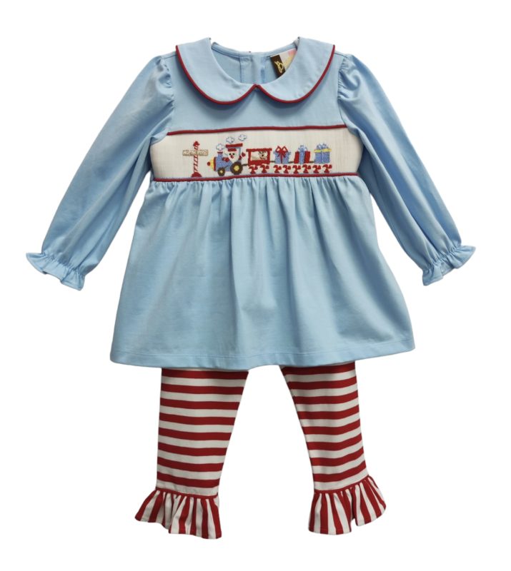 Smocked Train Ruffle Pant Set