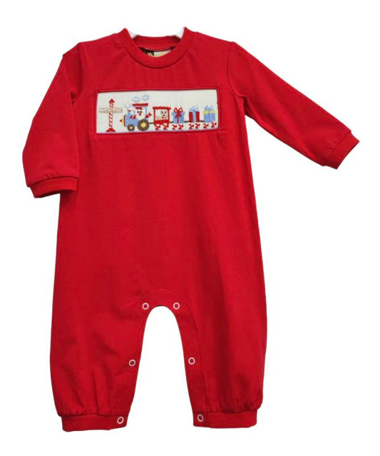 Christmas Train Boys Romper