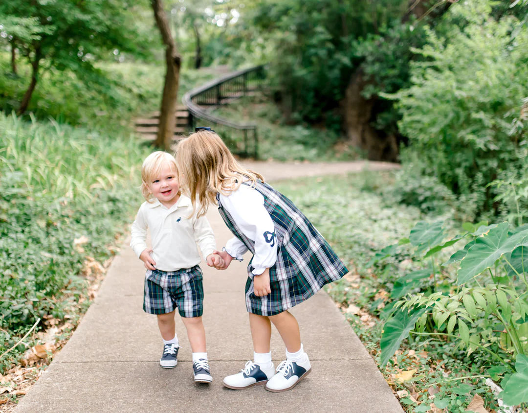 Prim & Proper Polo LS-Pima, Palmetto Pearl/Nantucket Navy