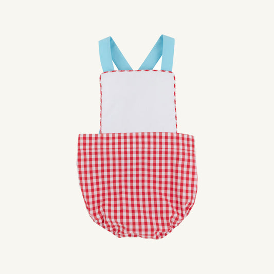 Sayre Sunsuit Richmond Red Gingham Worth Avenue White