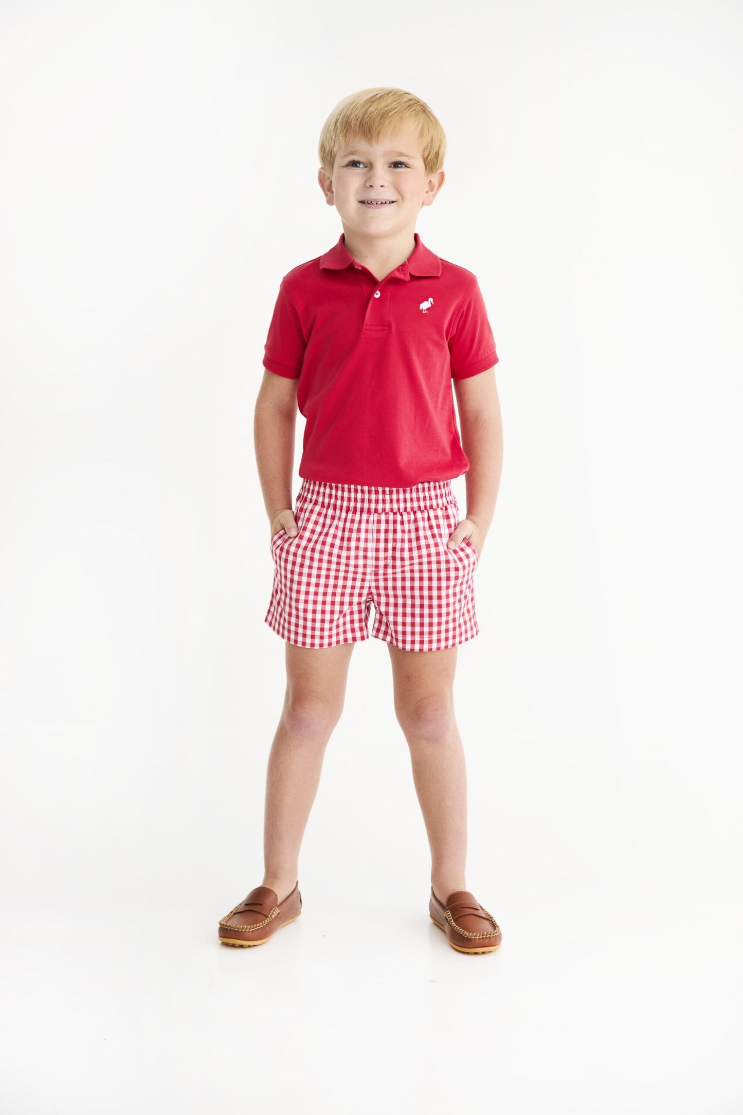 Sheffield Shorts Richmond Red Gingham Belhaven Blue Stork