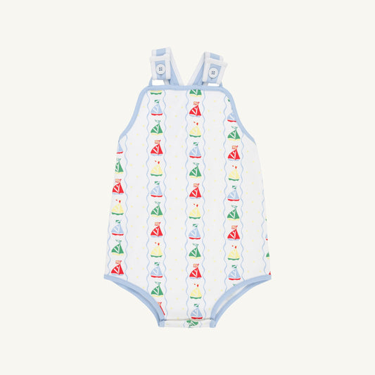 Skipper Sunsuit Set Sail Beale Street Blue Worth Avenue White