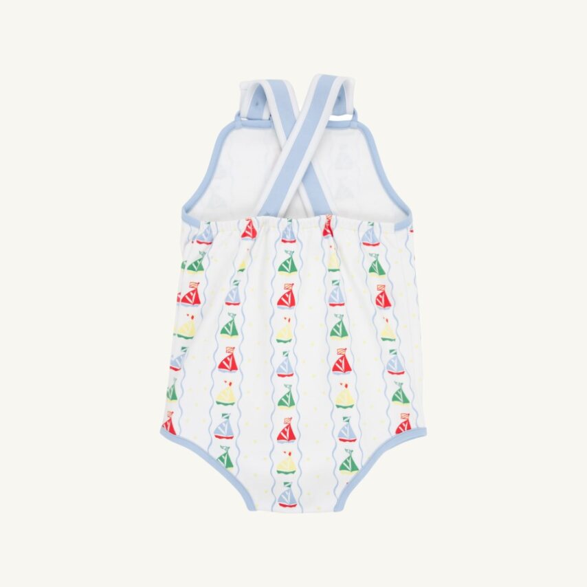 Skipper Sunsuit Set Sail Beale Street Blue Worth Avenue White