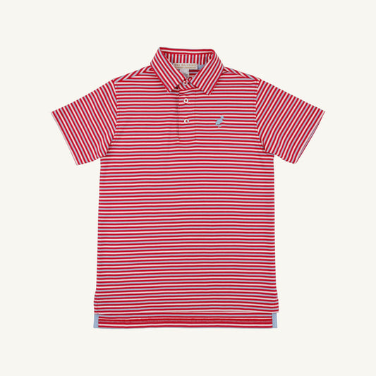 Prim and Proper Polo Sumner County Stripe Richmond Red Beale Street Blue