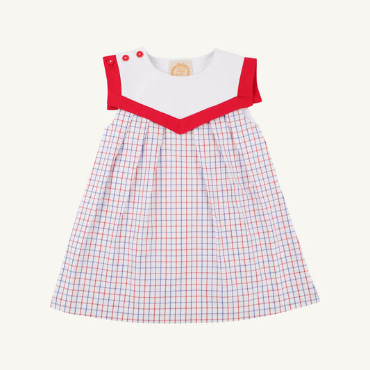 Sarah Sailboat Dress Lake Powell Plaid Worth Avenue White