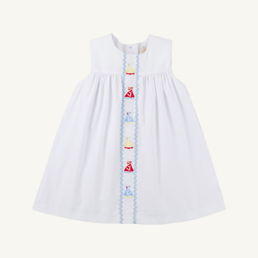 Sleeveless Tabitha's Teacher's Pet Dress Sailboat Worth Avenue White